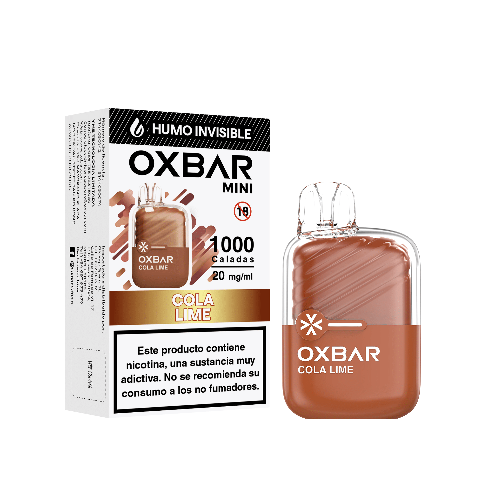 OXBAR mini SIN HUMO Cola Lime